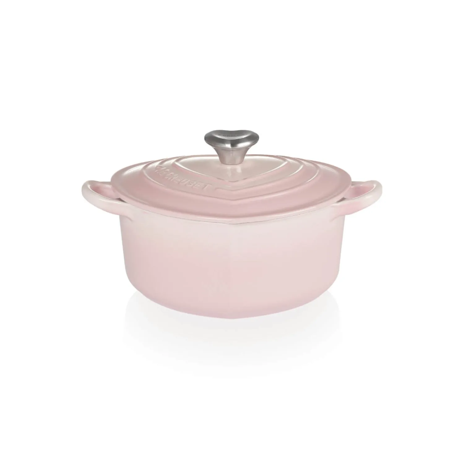 Le Creuset Signature Cast Iron 1.9 Litre Heart Casserole - Shell Pink