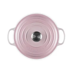 Le Creuset Signature Cast Iron 24cm Deep Round Casserole - Shell Pink