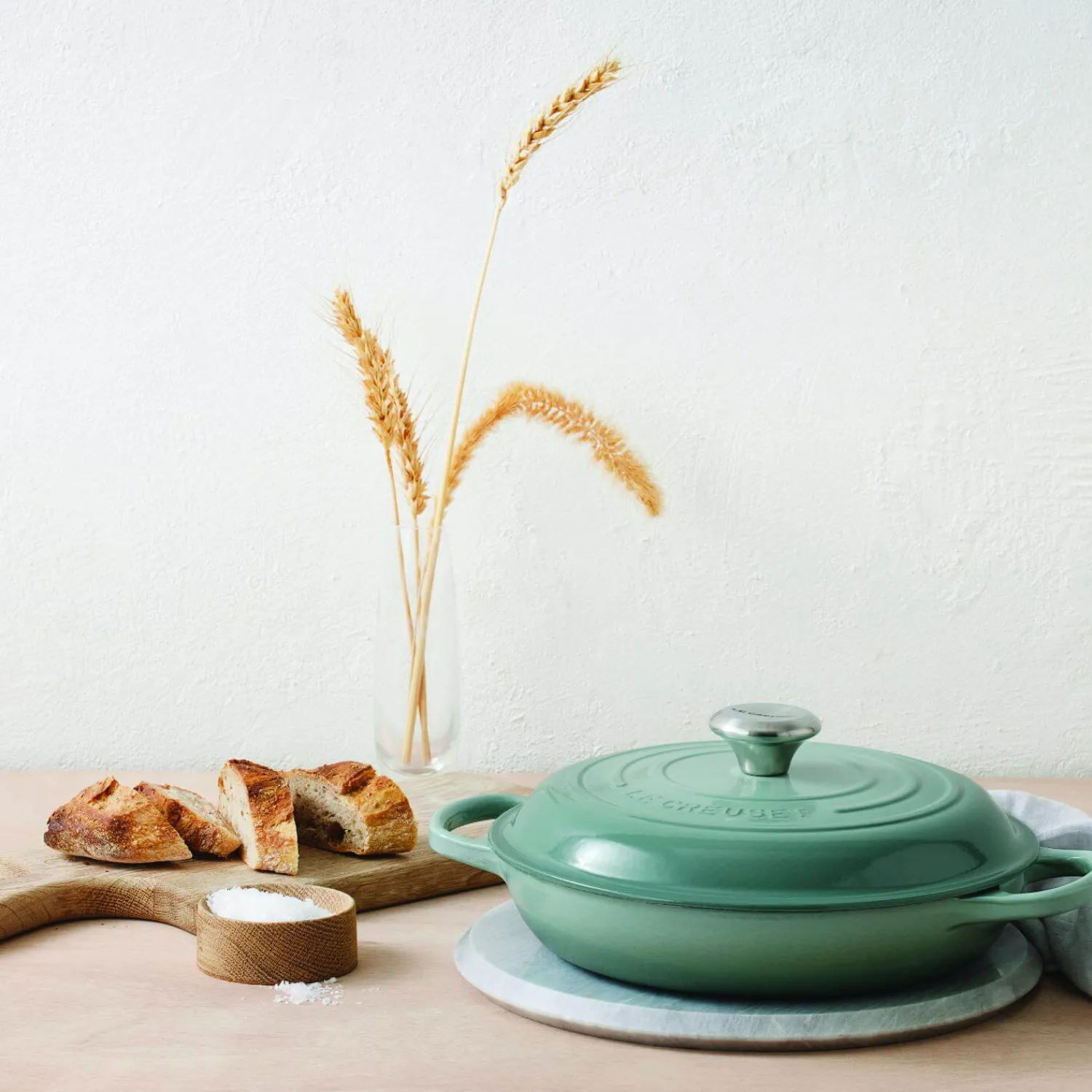 Le Creuset Signature Cast Iron 30cm Shallow Casserole - Sea Salt