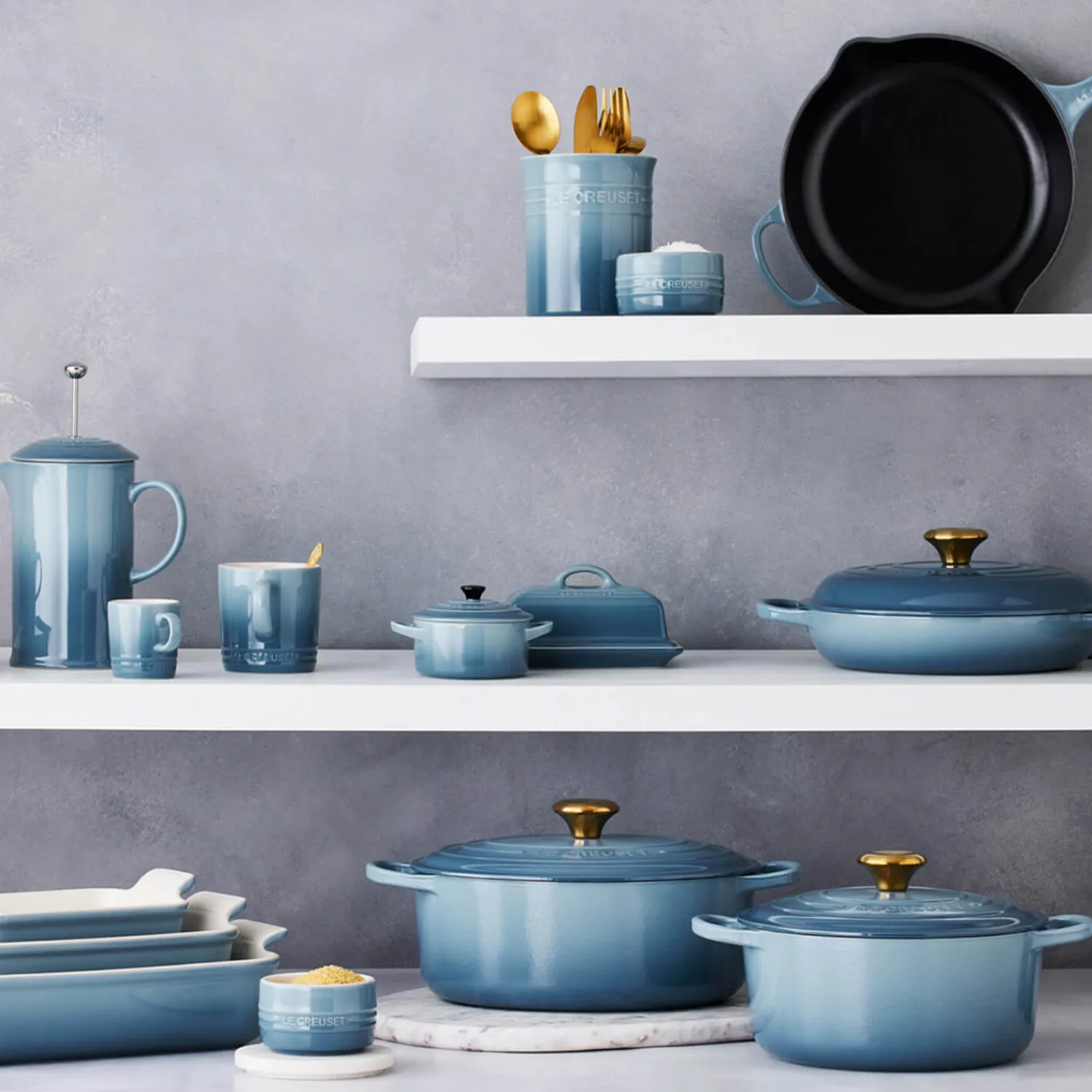 Le Creuset Stoneware Small Utensil Jar - Chambray