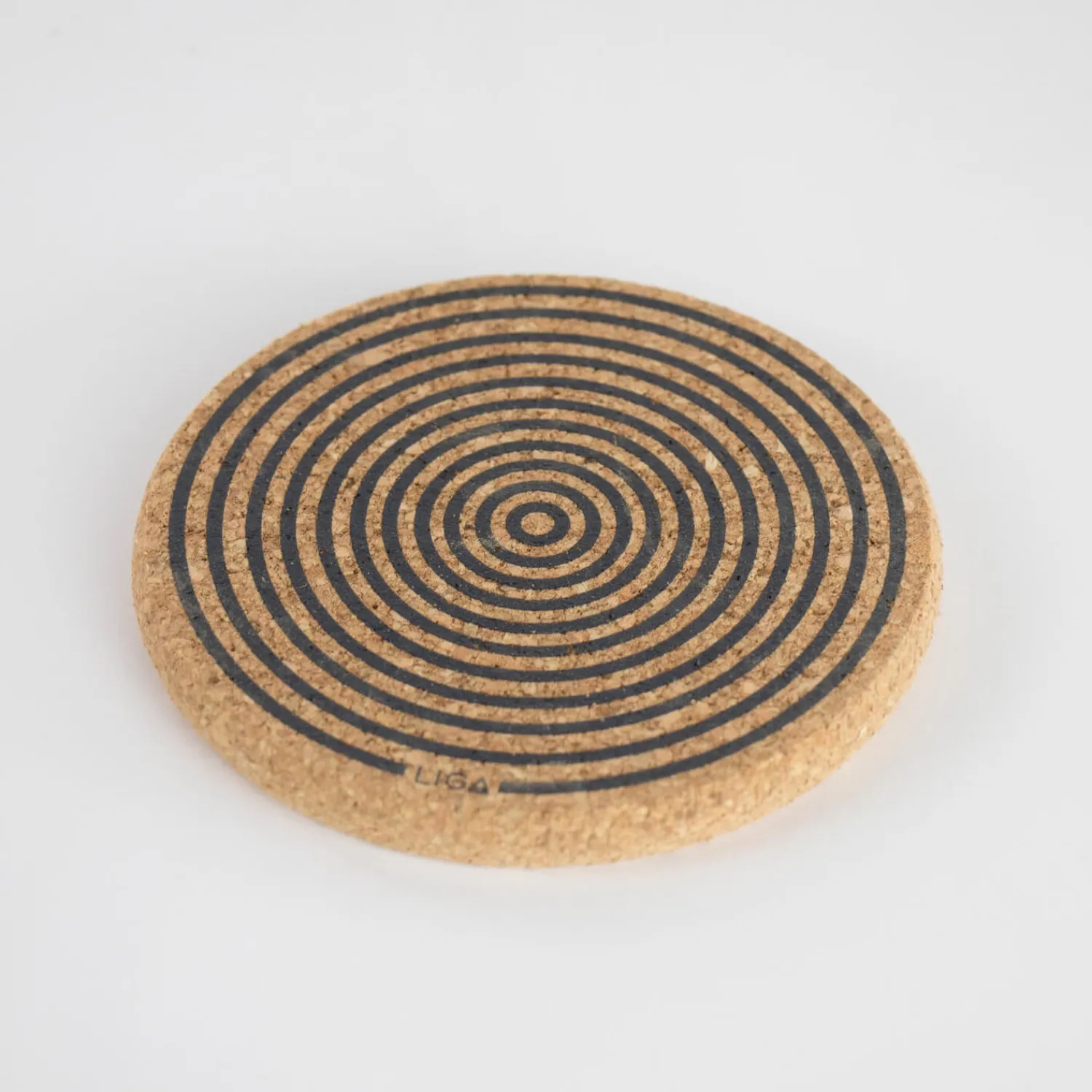 Liga Round Cork Coaster - Orbit - Grey