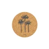 Liga Round Cork Coaster - Palm - Grey