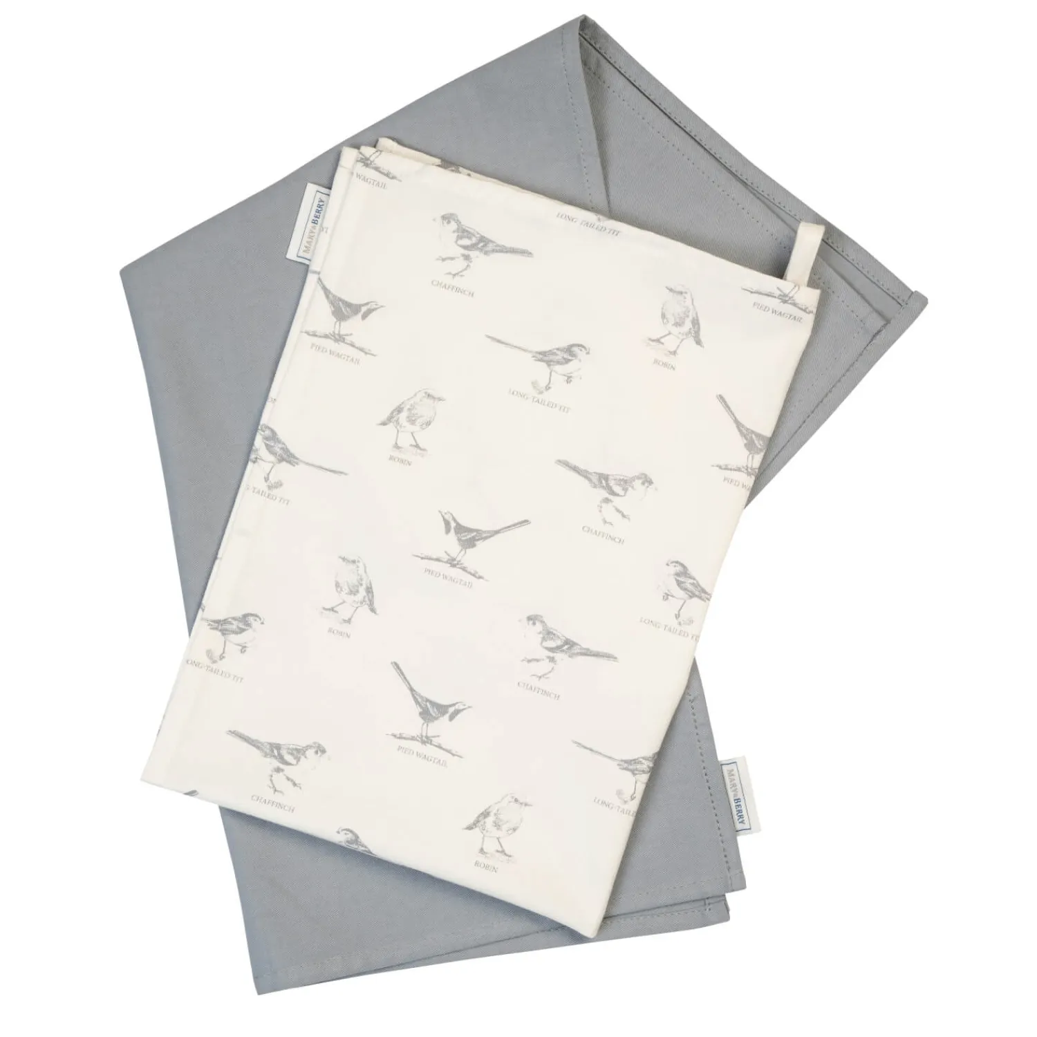 Mary Berry English Garden 100% Cotton 2 Piece Tea Towel Set - Birds
