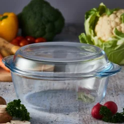Mason Cash Classic Round Glass 1 Litre Casserole Dish with Lid