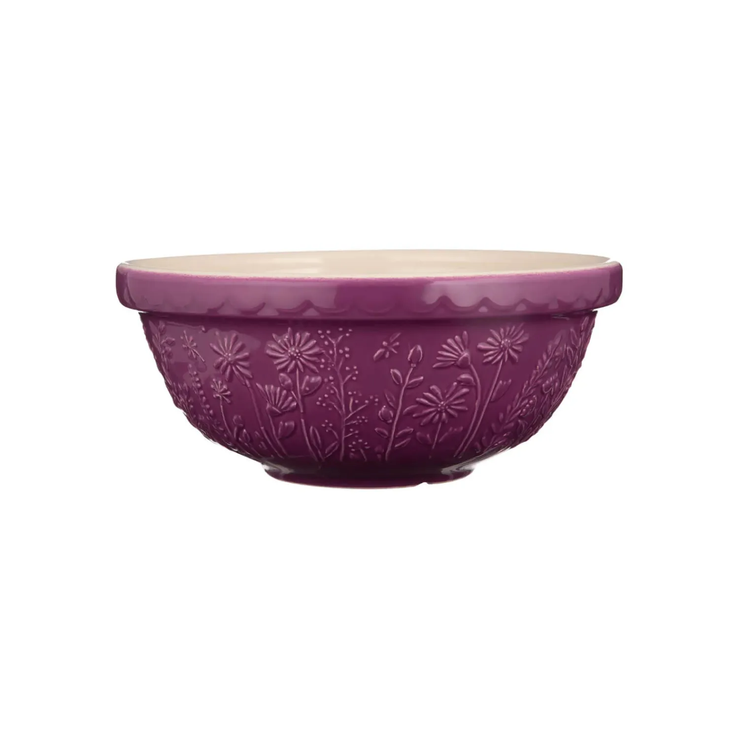Mason Cash In The Meadow Daisy 26cm Stoneware Mixing Bowl - Berry