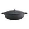 MasterClass Cast Aluminium 32cm Lightweight Shallow Round Casserole Dish - Black