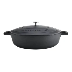 MasterClass Cast Aluminium 32cm Lightweight Shallow Round Casserole Dish - Black