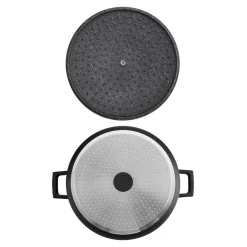 MasterClass Cast Aluminium 32cm Lightweight Shallow Round Casserole Dish - Black