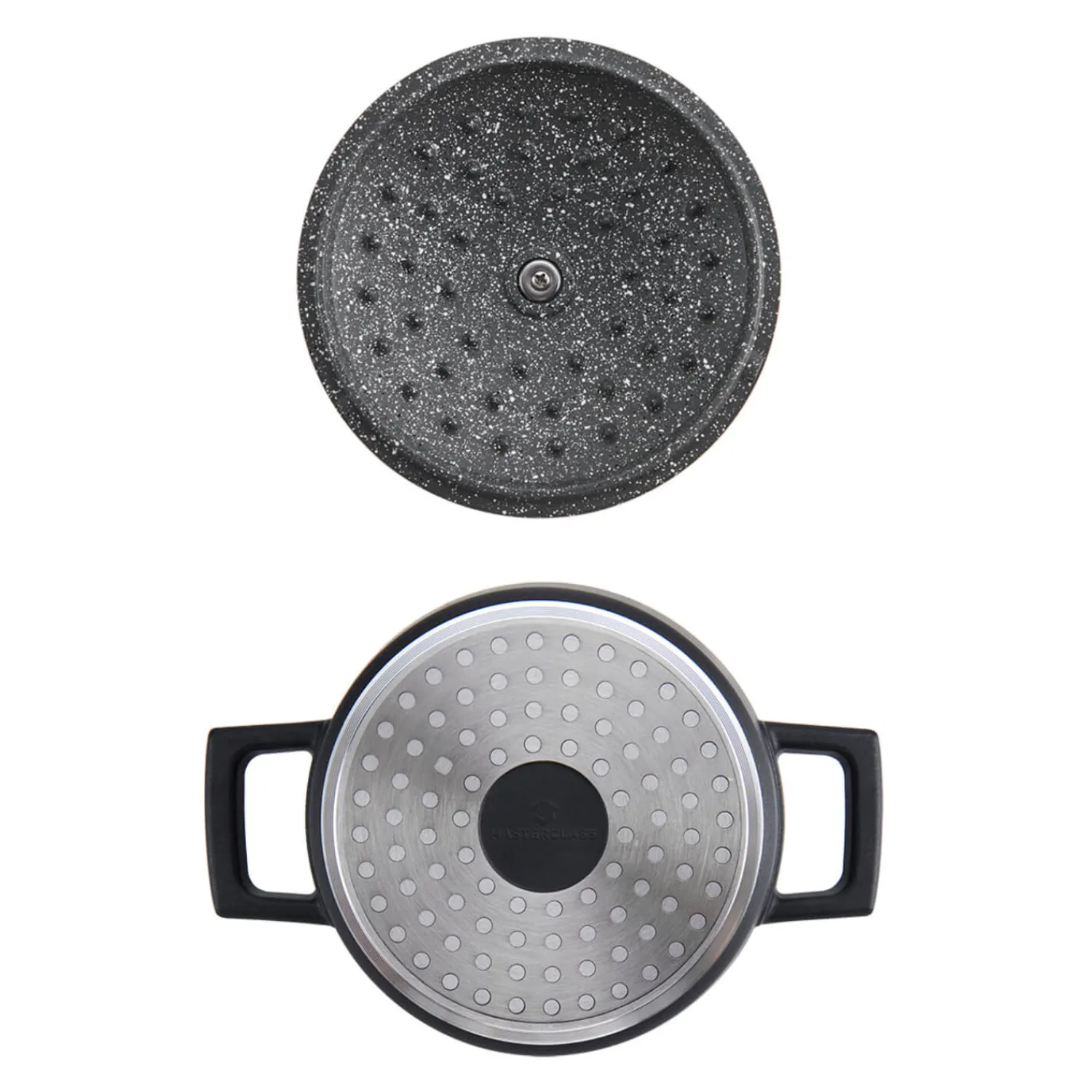 MasterClass Cast Aluminium 16cm Lightweight Round Casserole Dish - Black