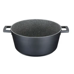 MasterClass Cast Aluminium 28cm Lightweight Round Casserole Dish - Black