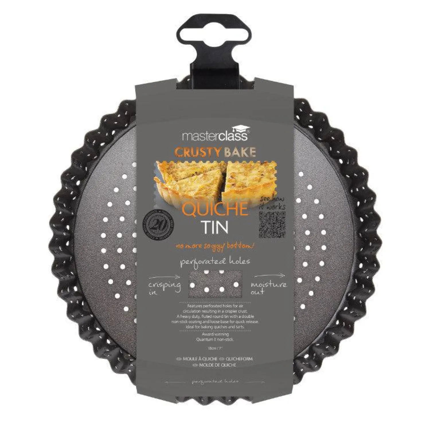 MasterClass Crusty Bake Non-Stick Quiche Tin - 18cm
