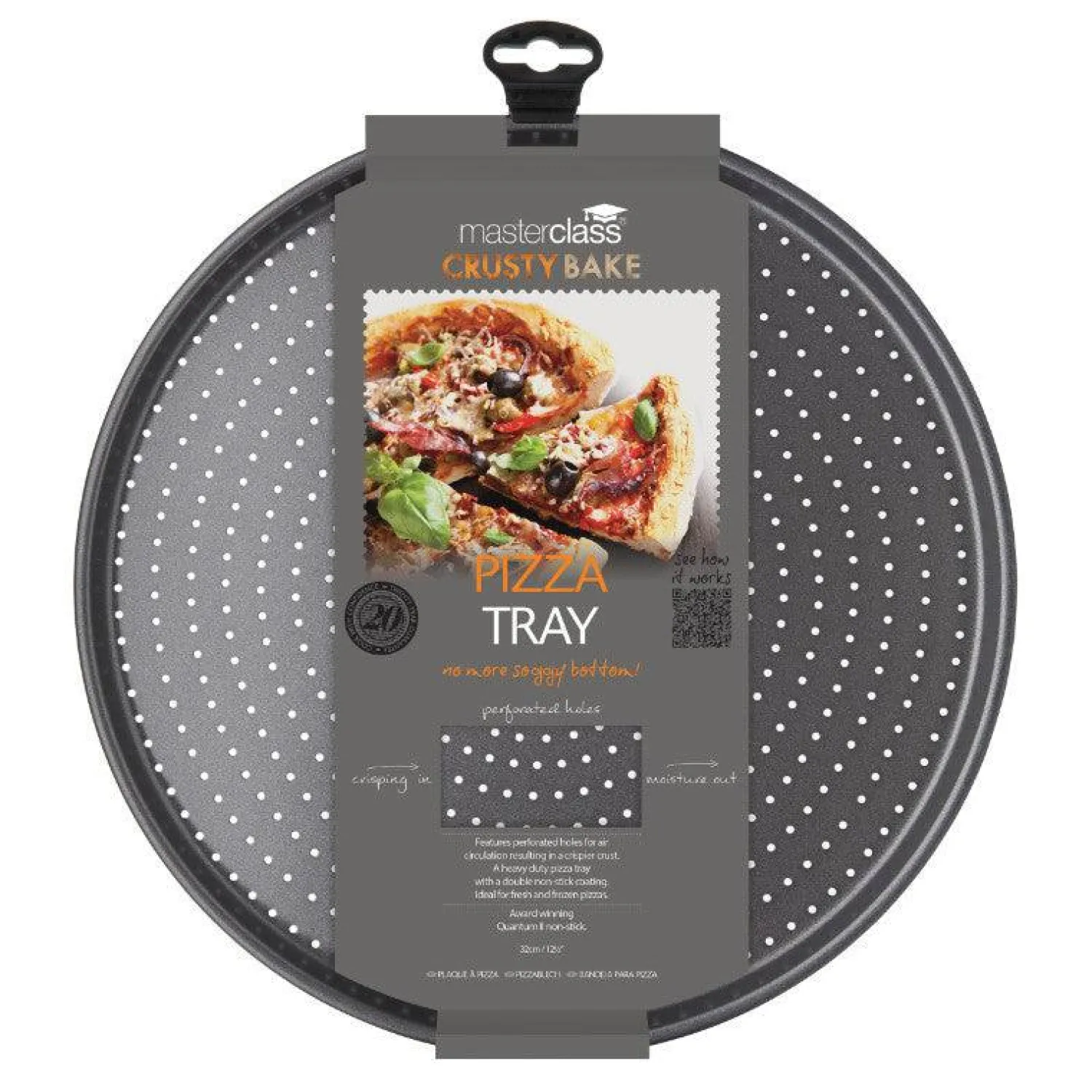 MasterClass Crusty Bake Round Non-Stick Pizza Tray - 32cm