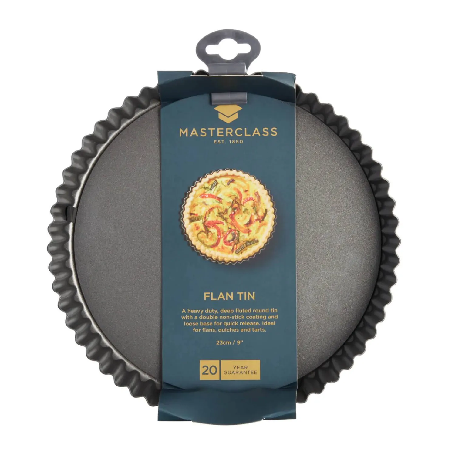 MasterClass Loose Base Round Fluted Quiche Tin - 23cm