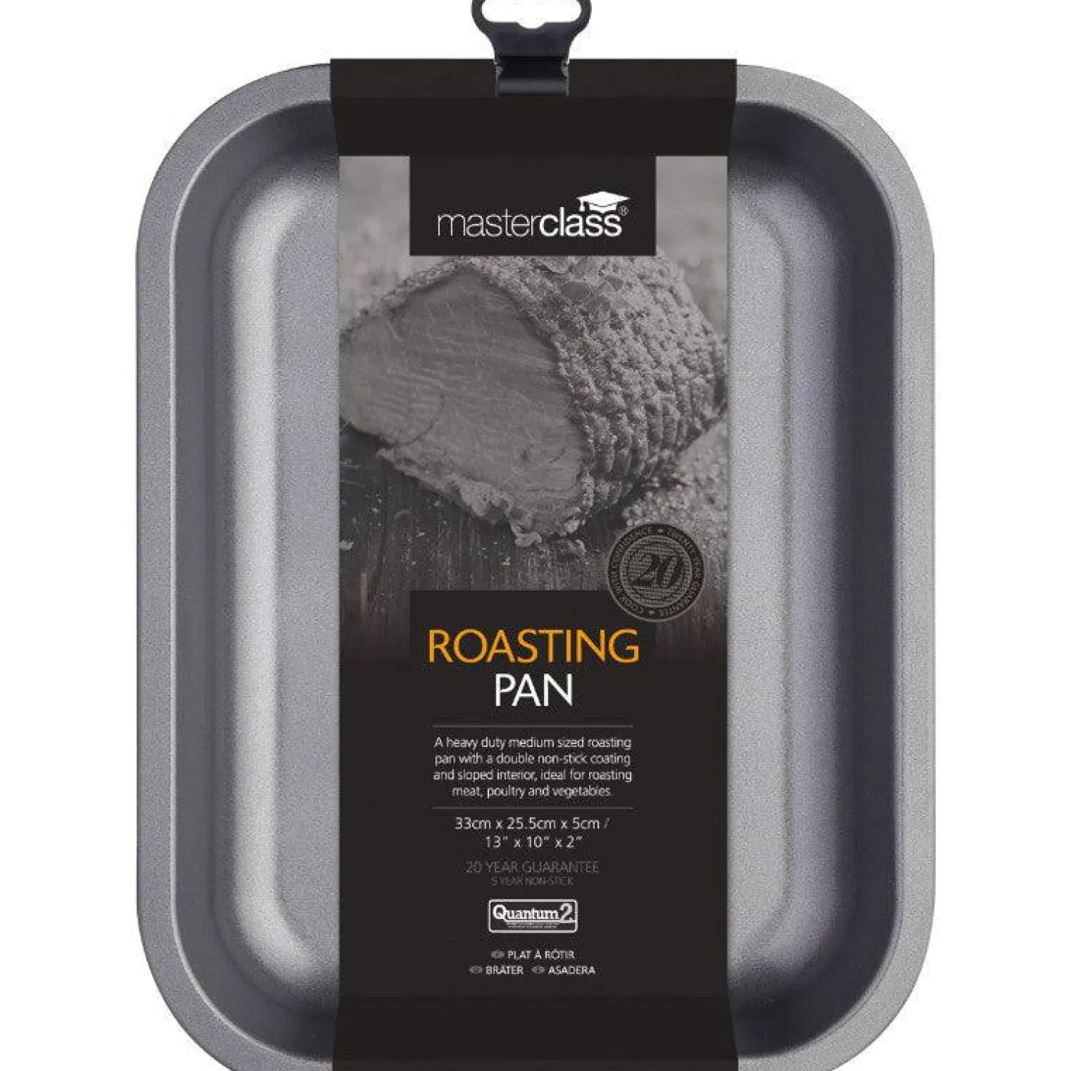 MasterClass Non-Stick Rectangle Sloped Roasting Pan - 33cm