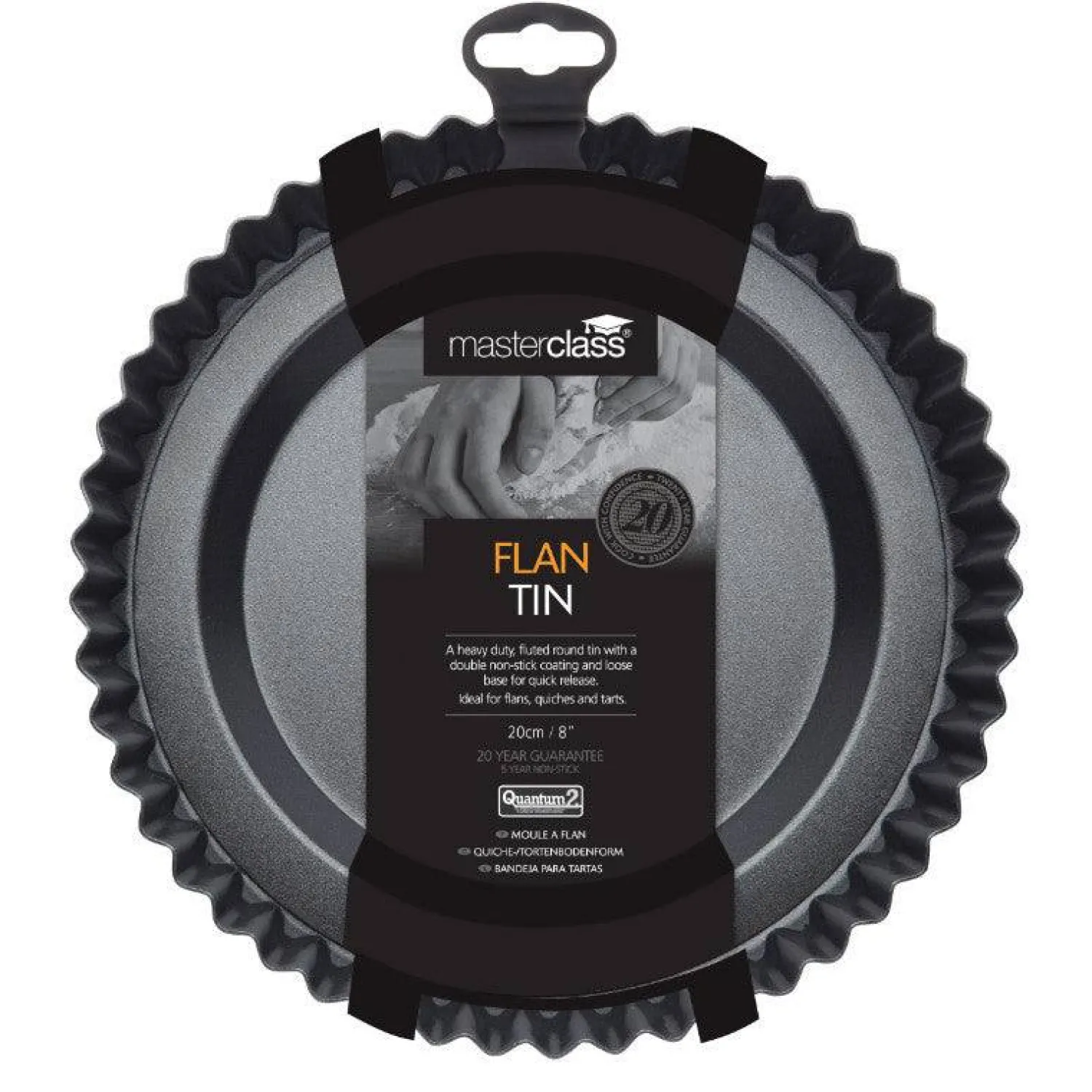 MasterClass Non-Stick Round Fluted Flan Tin - 20cm