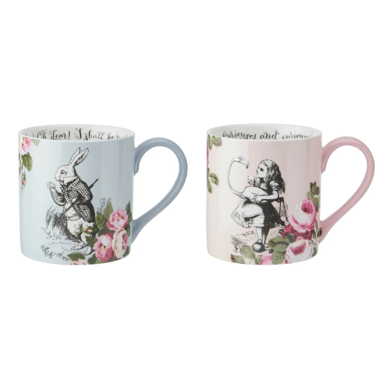 Alice in Wonderland Mikasa V&A His & Hers Bone China Mugs