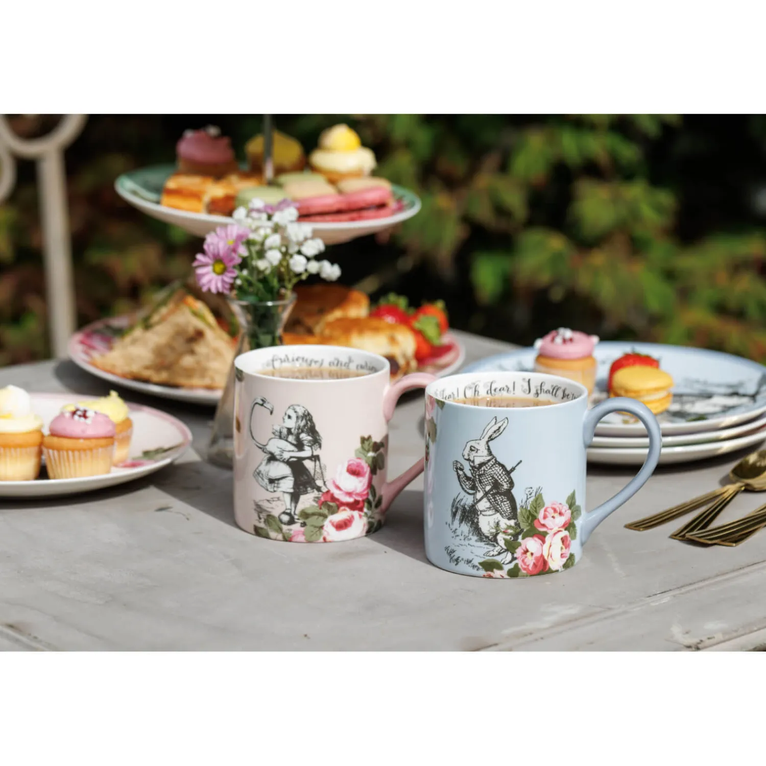 Alice in Wonderland Mikasa V&A His & Hers Bone China Mugs