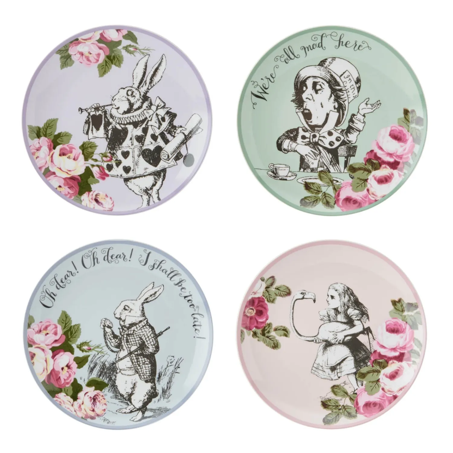 Alice in Wonderland Mikasa V&A Bone China Side Plates - Set Of 4