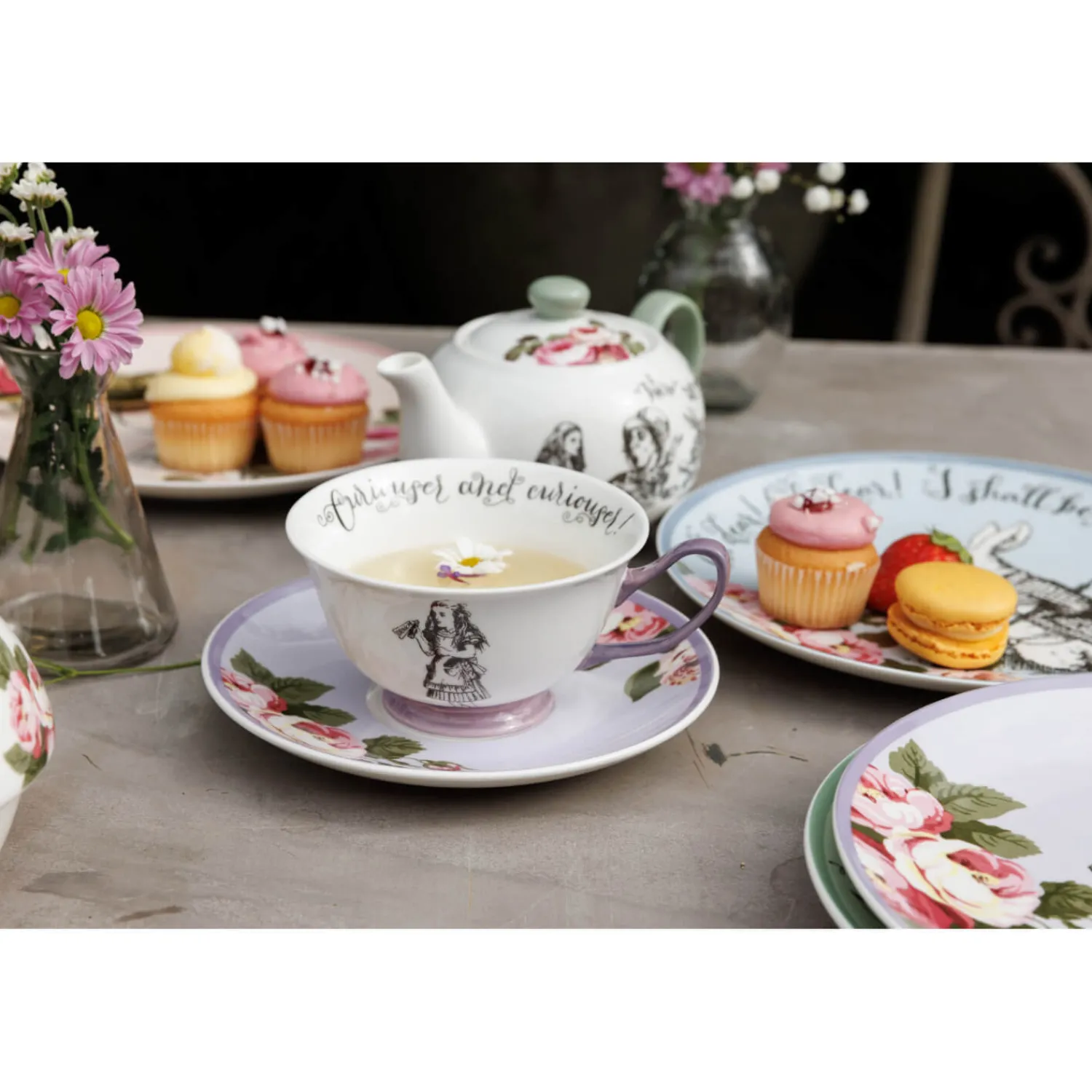 Alice in Wonderland Mikasa V&A Bone China Tea Cup & Saucer Set