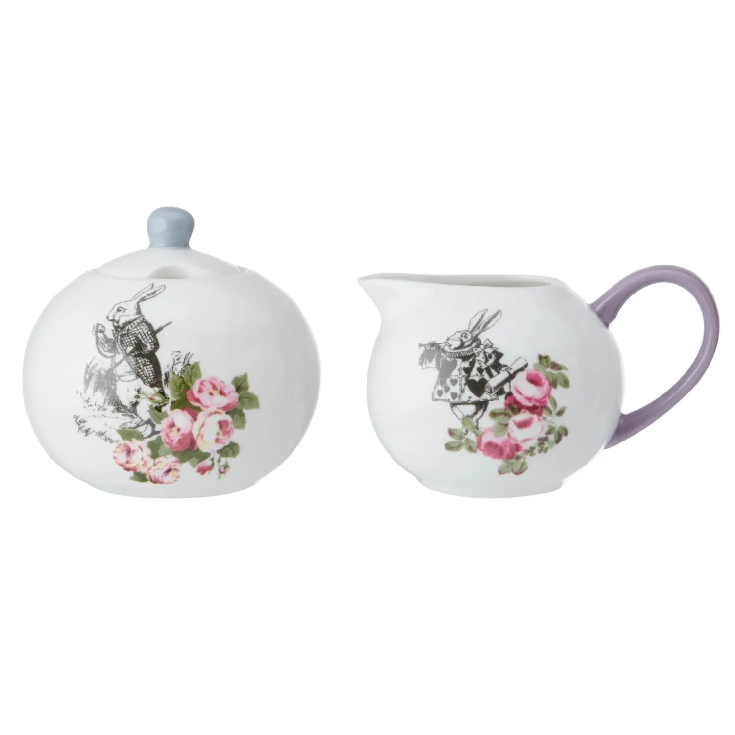 Alice in Wonderland Mikasa V&A Bone China Sugar Bowl & Creamer Set