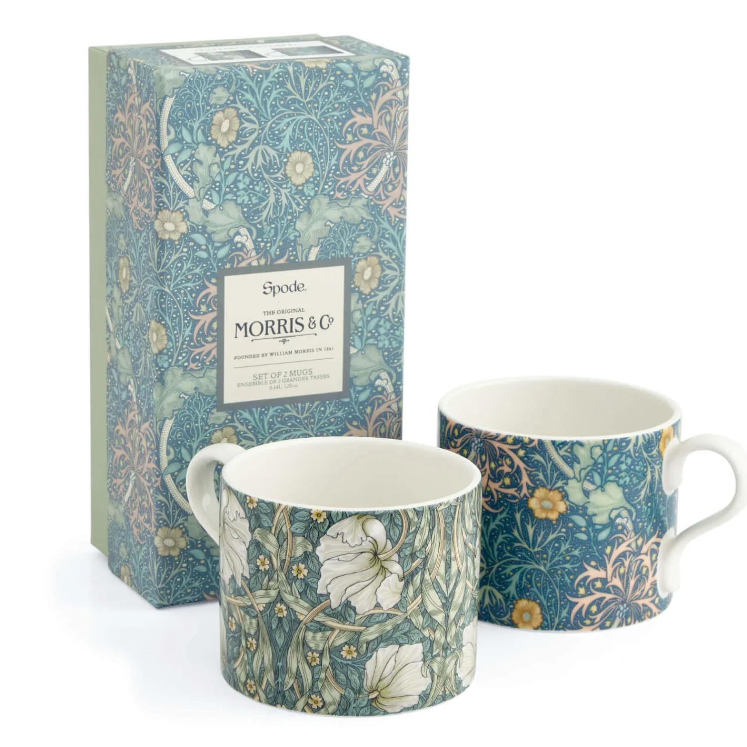 Morris u0026 Co Morris & Co 2 Piece 340ml Porcelain Mug Set - Seaweed & Pimpernel