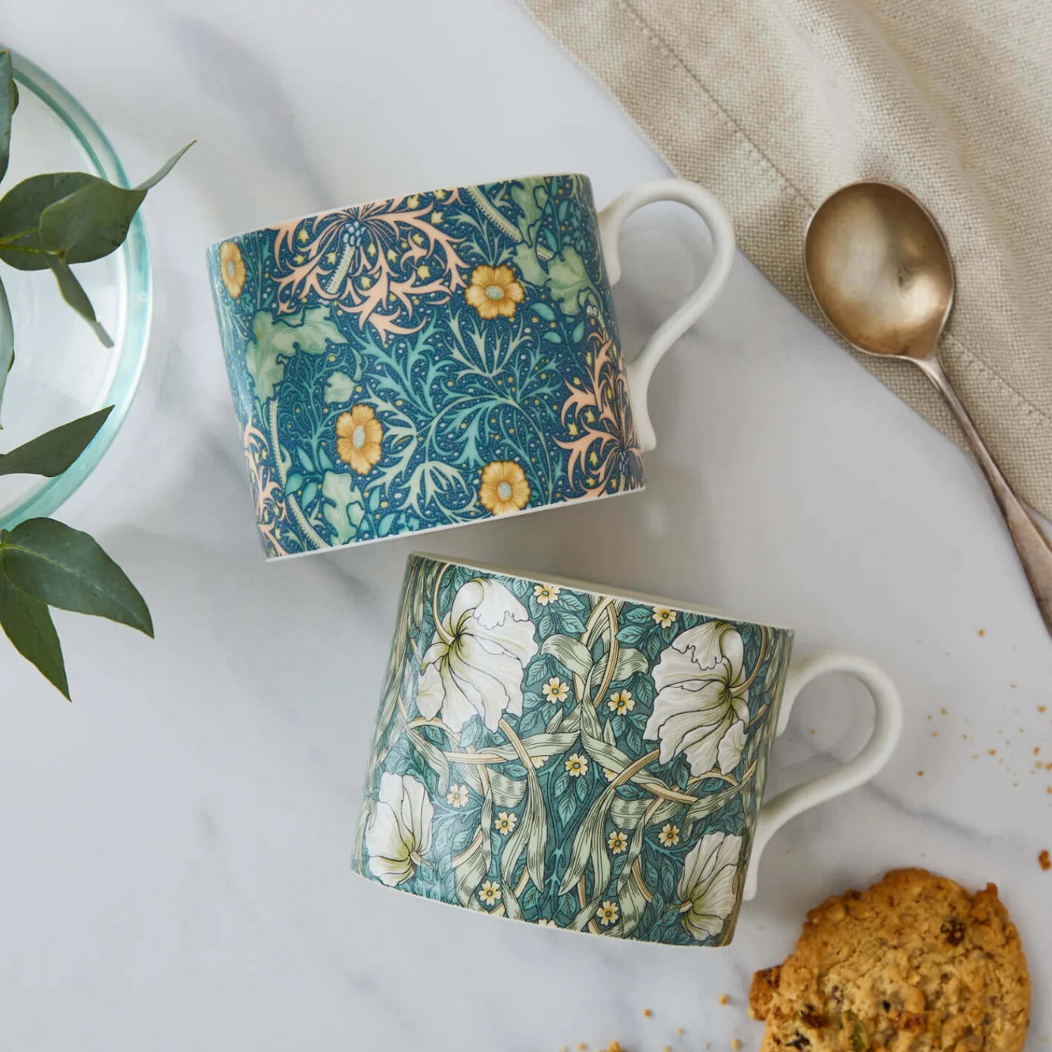 Morris u0026 Co Morris & Co 2 Piece 340ml Porcelain Mug Set - Seaweed & Pimpernel
