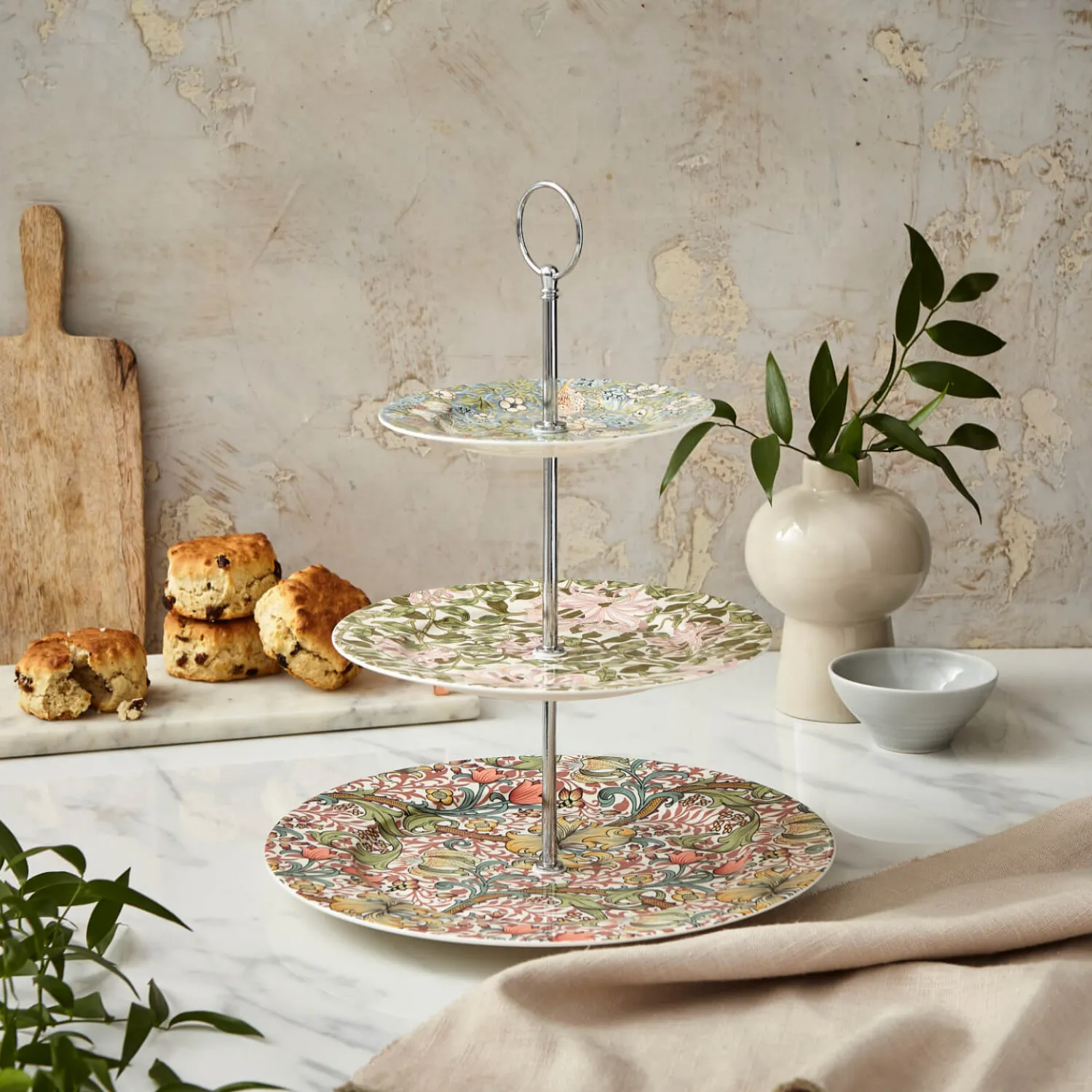 Morris u0026 Co Morris & Co 3 Tier Porcelain Cake Stand