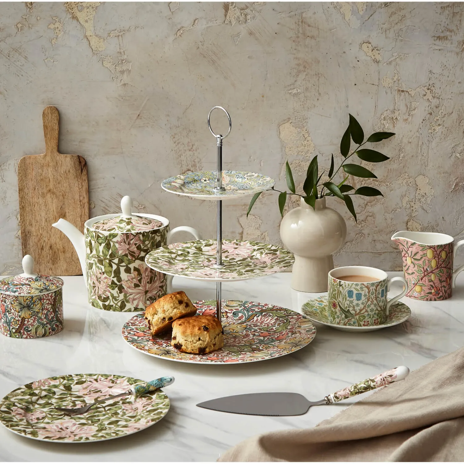 Morris u0026 Co Morris & Co 3 Tier Porcelain Cake Stand