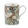 Morris u0026 Co Morris & Co Strawberry Thief 340ml Porcelain Mug - Chocolate Slate