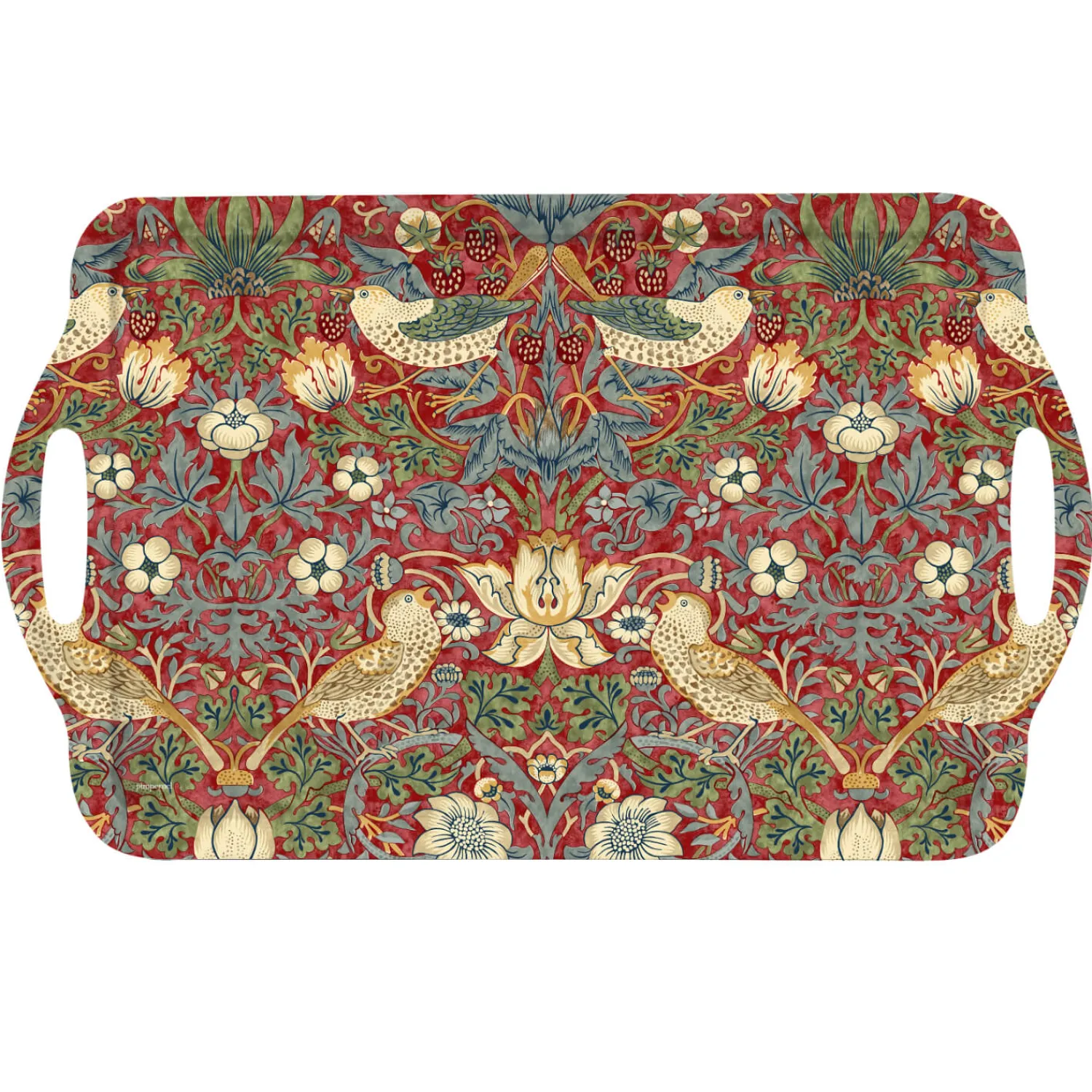 Morris u0026 Co Morris & Co Strawberry Thief Large Tray - Red