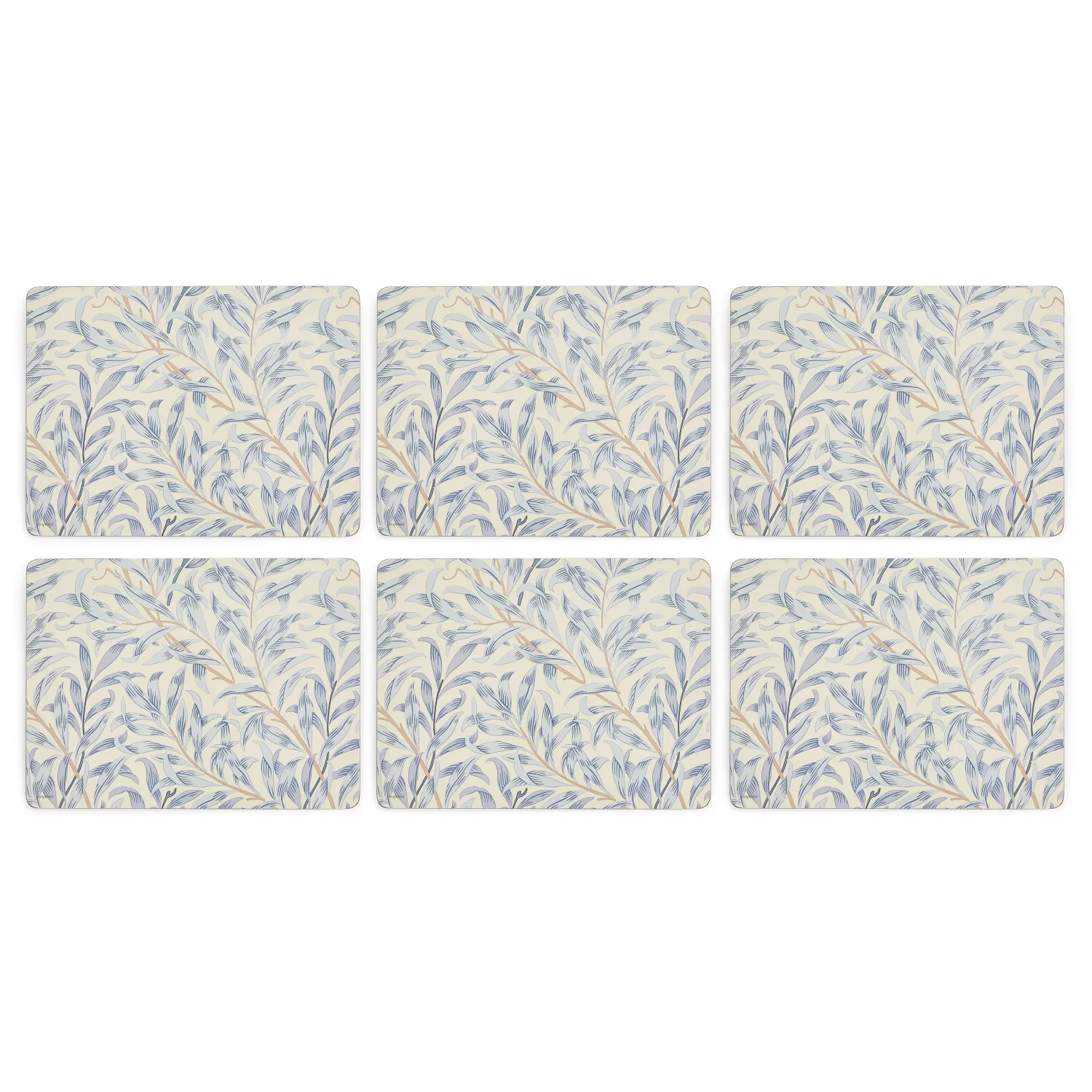 Morris u0026 Co Morris & Co Willow Bough Set Of Six Placemats - Blue