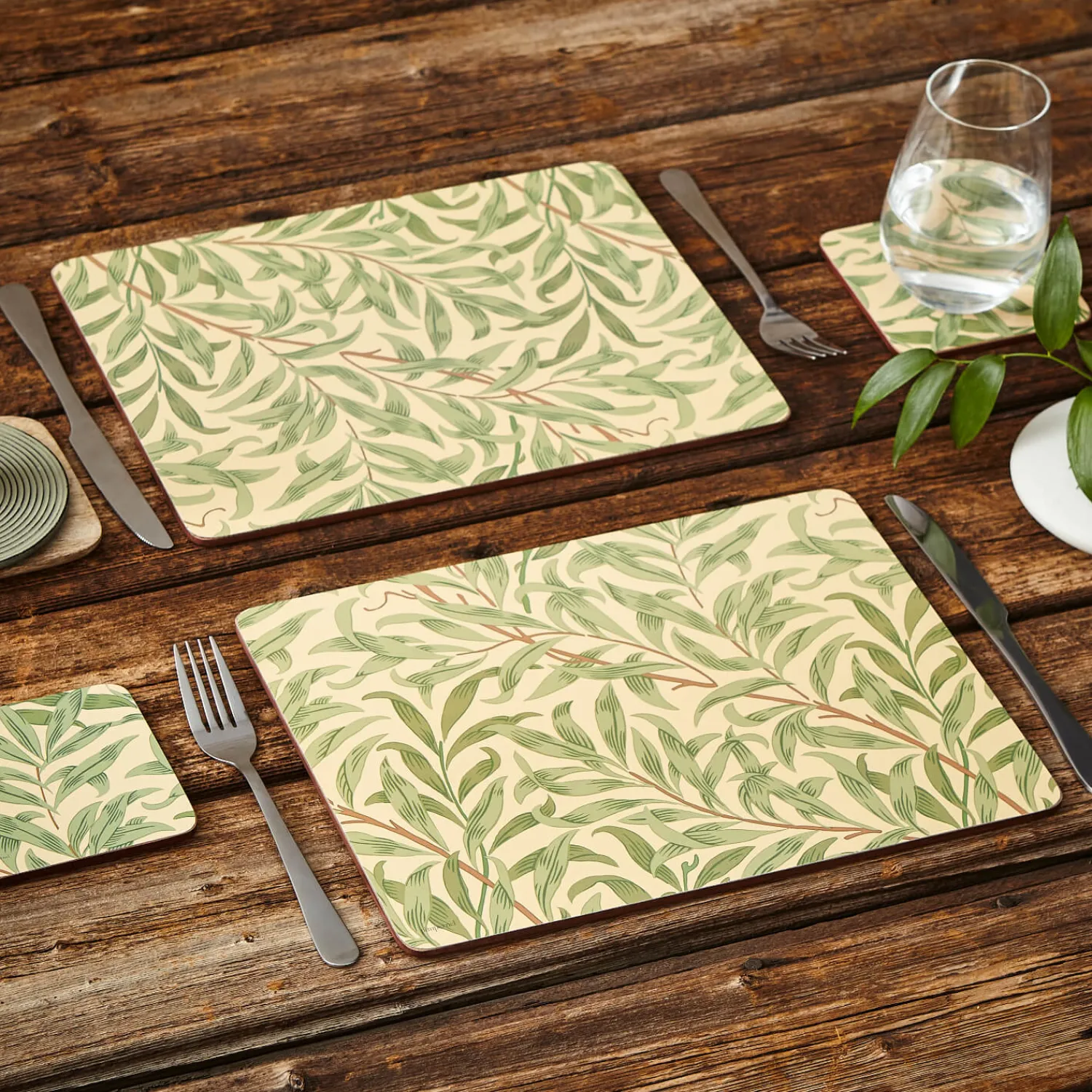 Morris u0026 Co Morris & Co Willow Bough Set Of Six Placemats - Green
