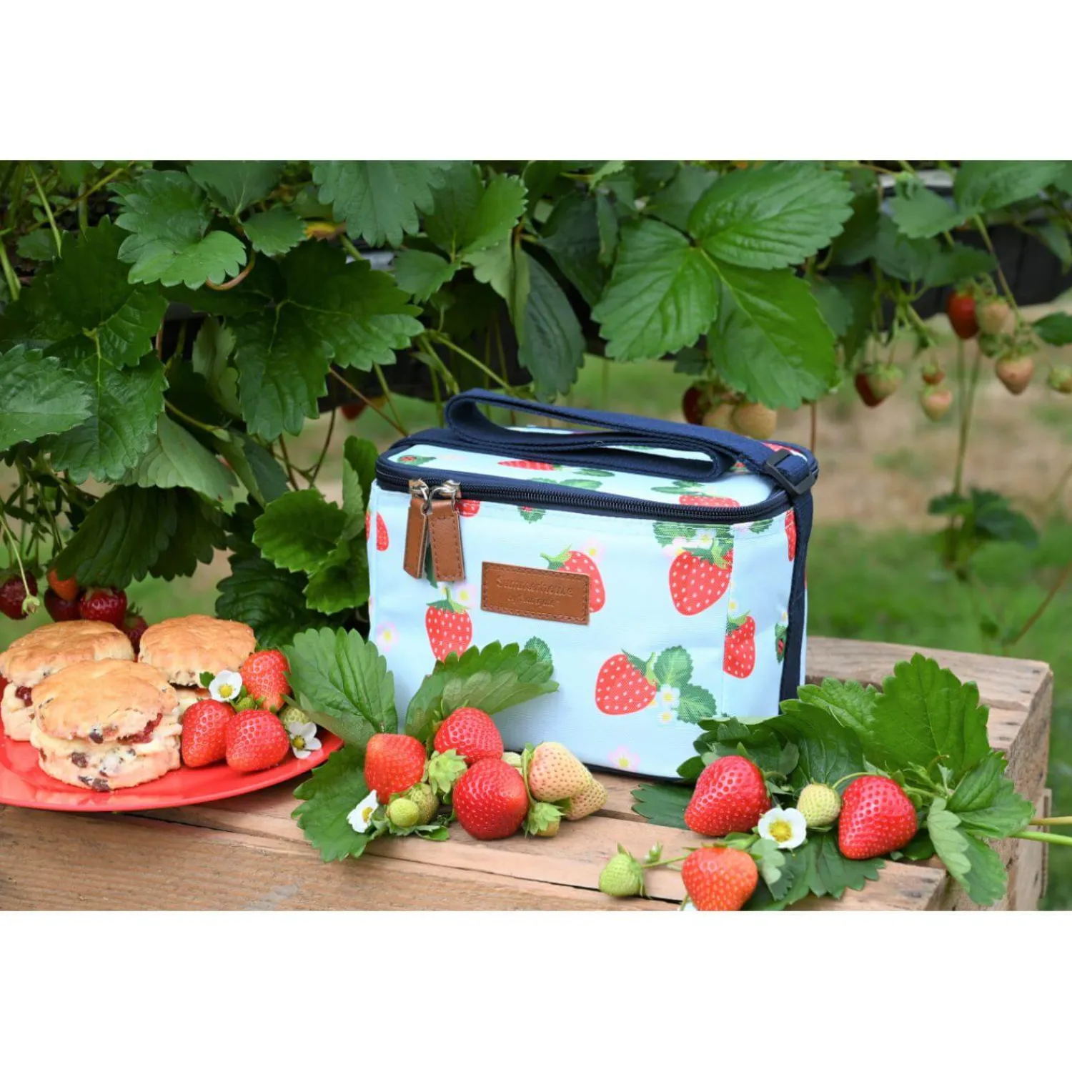 NAVIGATE Strawberries & Cream Personal Insulated Cool Bag - Aqua