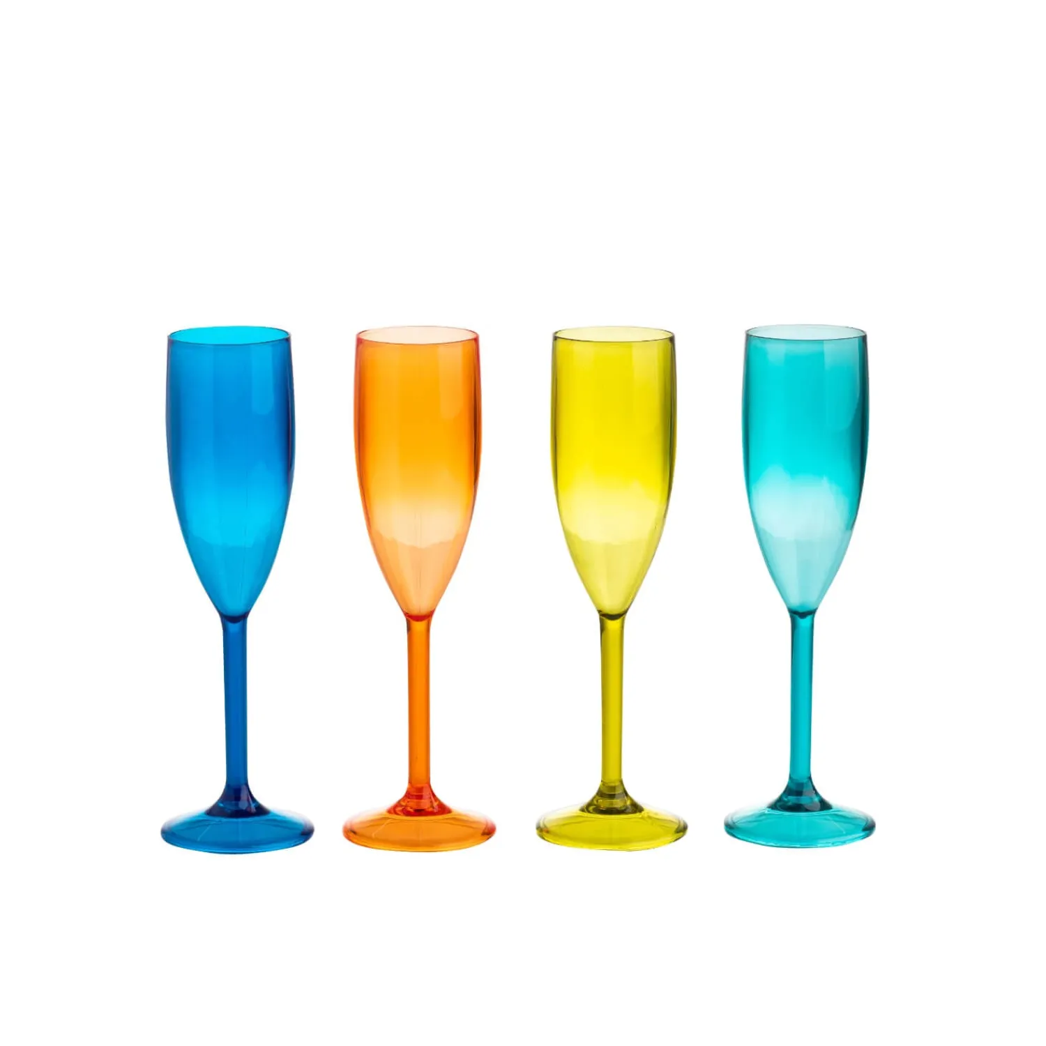 NAVIGATE Summerhouse 4-Piece Set of Polyester Flute Glasses - Riviera