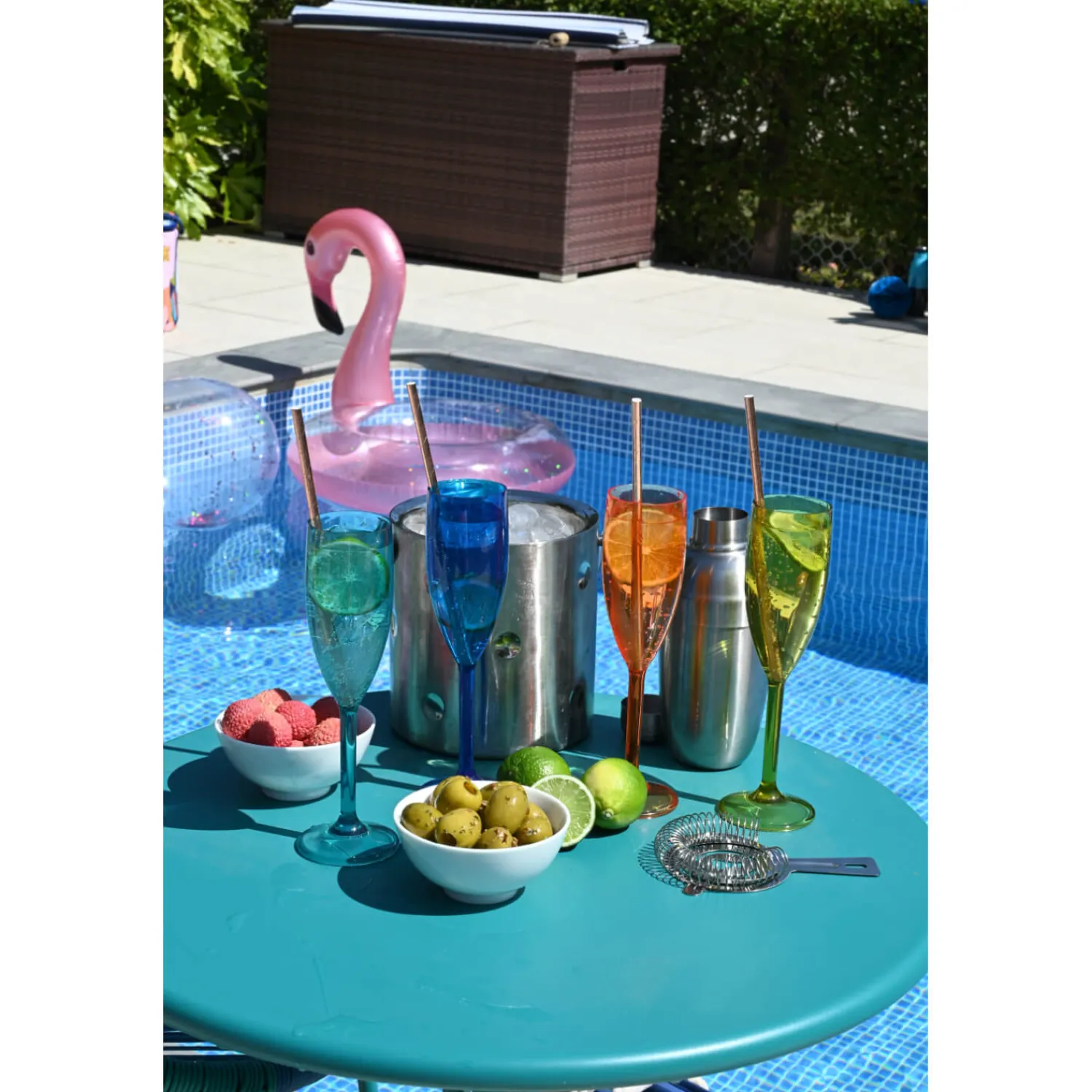 NAVIGATE Summerhouse 4-Piece Set of Polyester Flute Glasses - Riviera