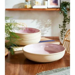 PORTMEIRION Minerals Stoneware 22.2cm Low Bowl - Rose Quartz