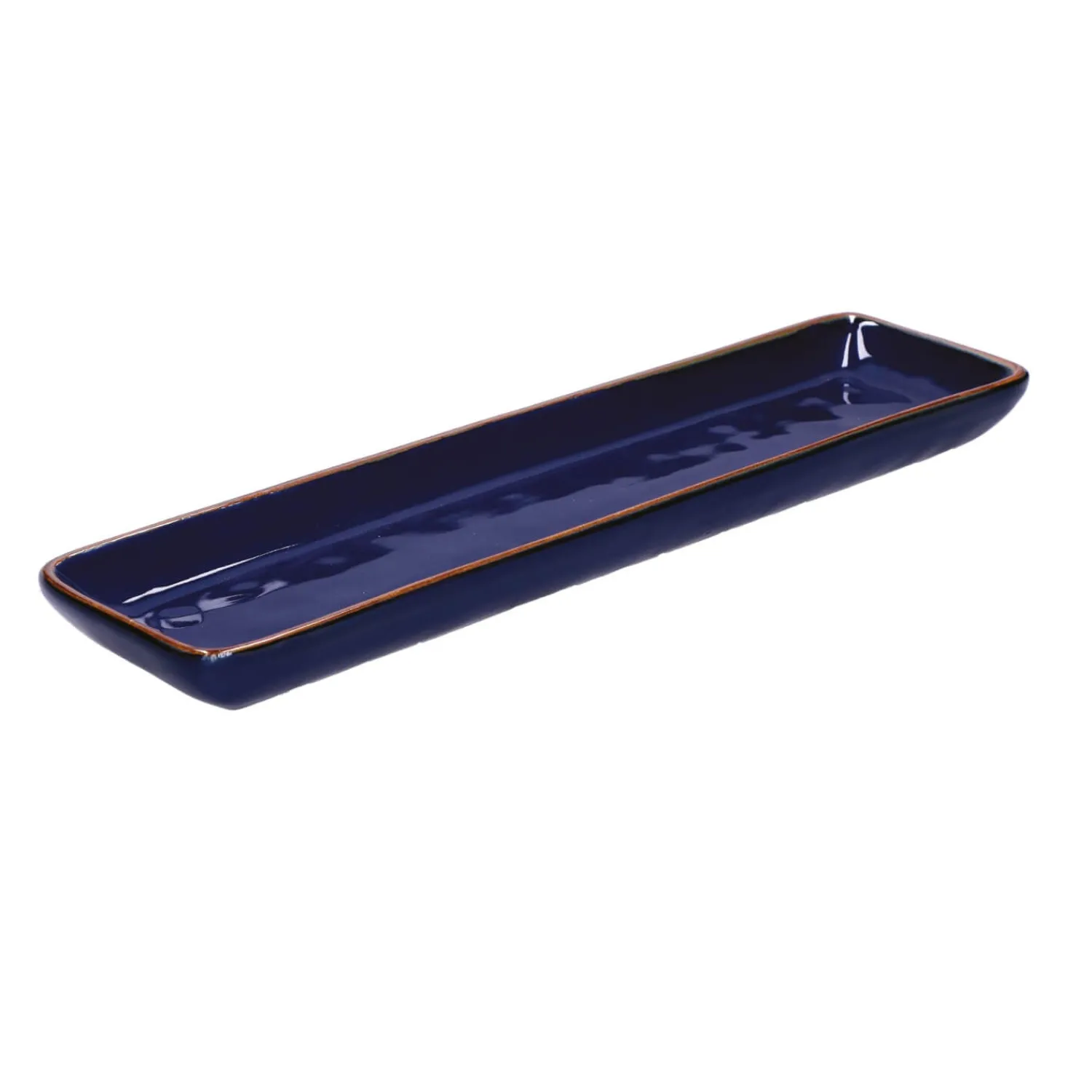 Rose u0026 Tulipani Rose & Tulipani Concerto Cobalto Indigo Blue Rectangular Tray - 32cm x 8cm