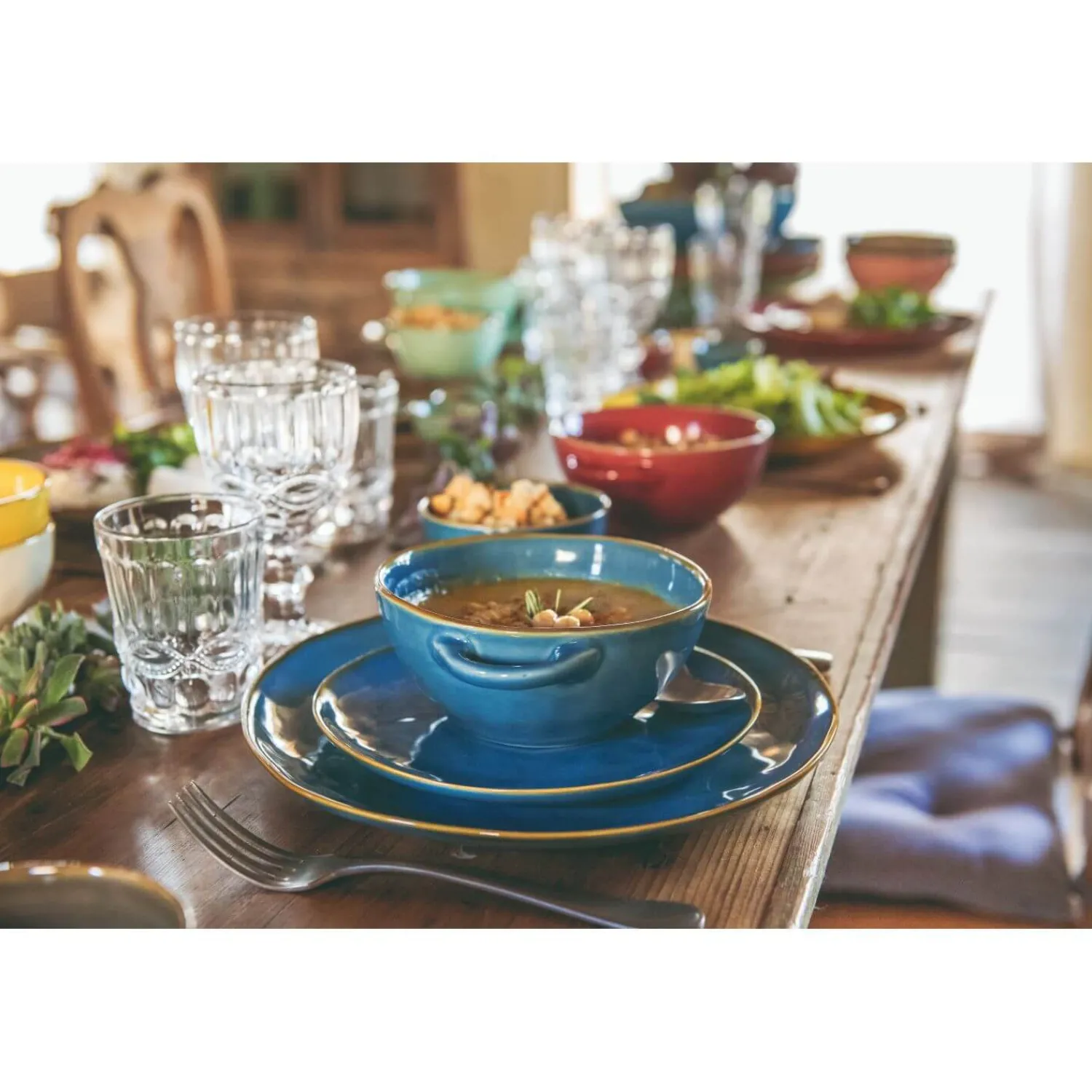 Rose u0026 Tulipani Rose & Tulipani Concerto Verde Acqua Tiffany Green Salad Bowl - 26cm