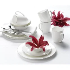 ROYAL WORCESTER Serendipity Platinum White Dinner Set - 16 Piece