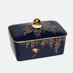 Sara Miller London Chelsea Covered Butter Dish - Navy Hummingbird