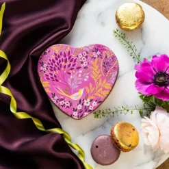 Sara Miller London Haveli Garden Small Heart Tin - Mauve Songbird