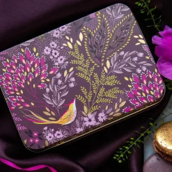 Sara Miller London Haveli Garden Small Rectangular Tin - Plum Songbird