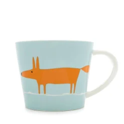 SCION Living Mr Fox Large 525ml Porcelain Mug - Duck Egg & Orange