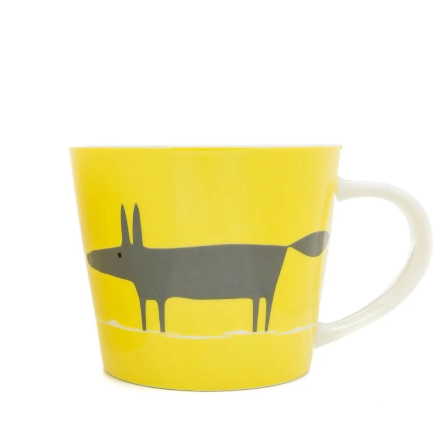 SCION Living Mr Fox Large 525ml Porcelain Mug - Yellow & Charcoal