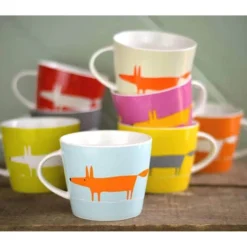 SCION Living Mr Fox 350ml Porcelain Mug - Teal