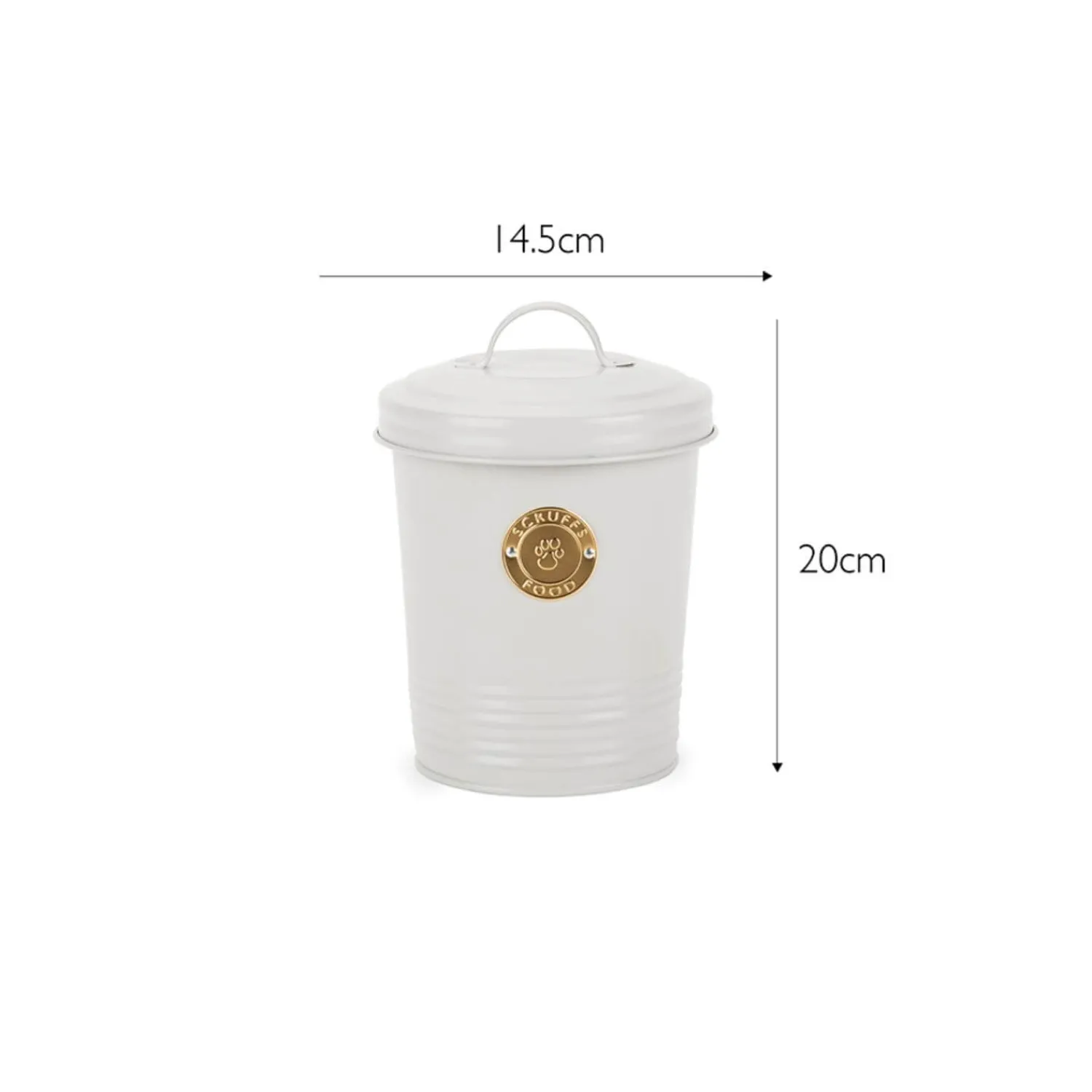 Scruffs 2 Litre Steel Pet Food Storage Cantina with Lid - Light Grey