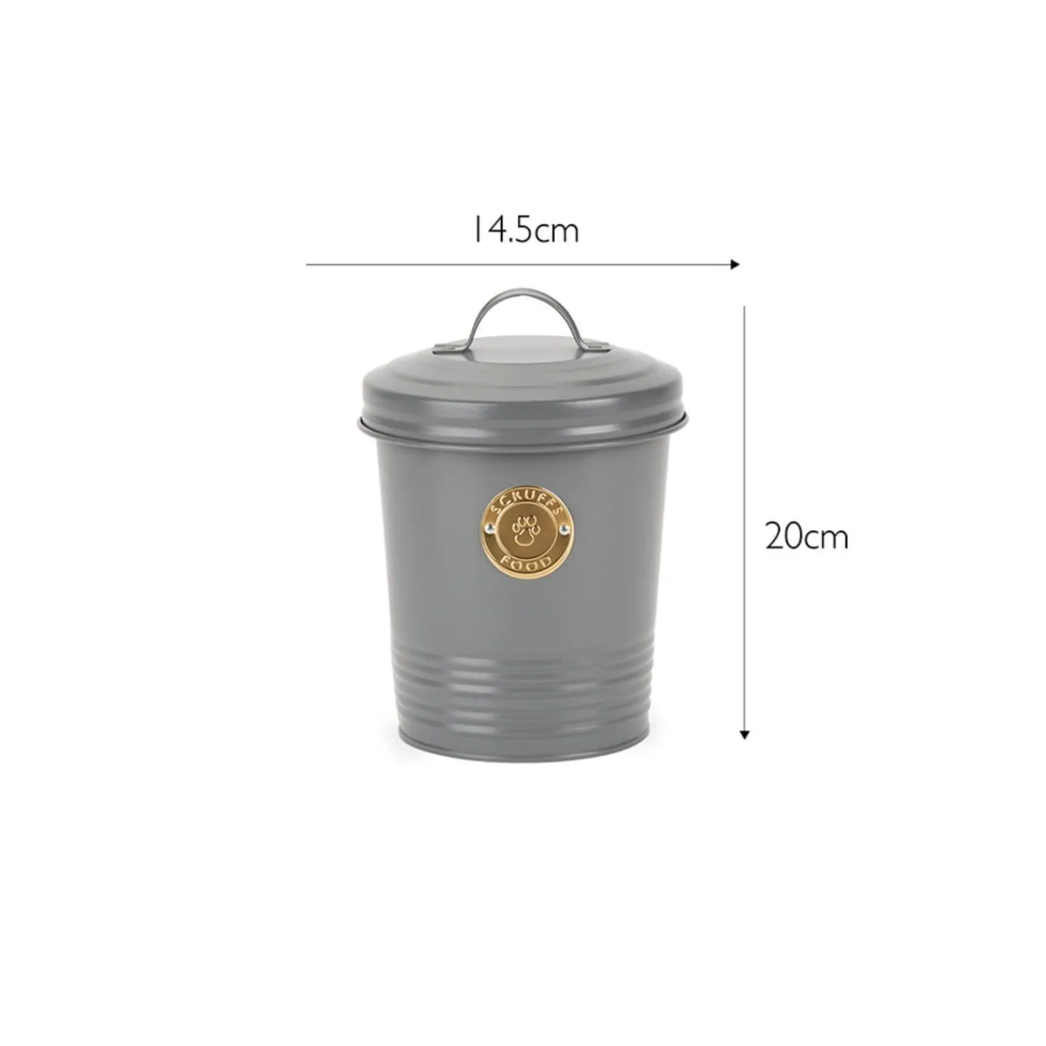 Scruffs 2Ltr Steel Pet Storage Cantina with Lid - Grey