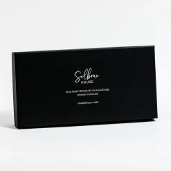 Selbrae House Gold Heart Serving Dish Set on a Slate Board