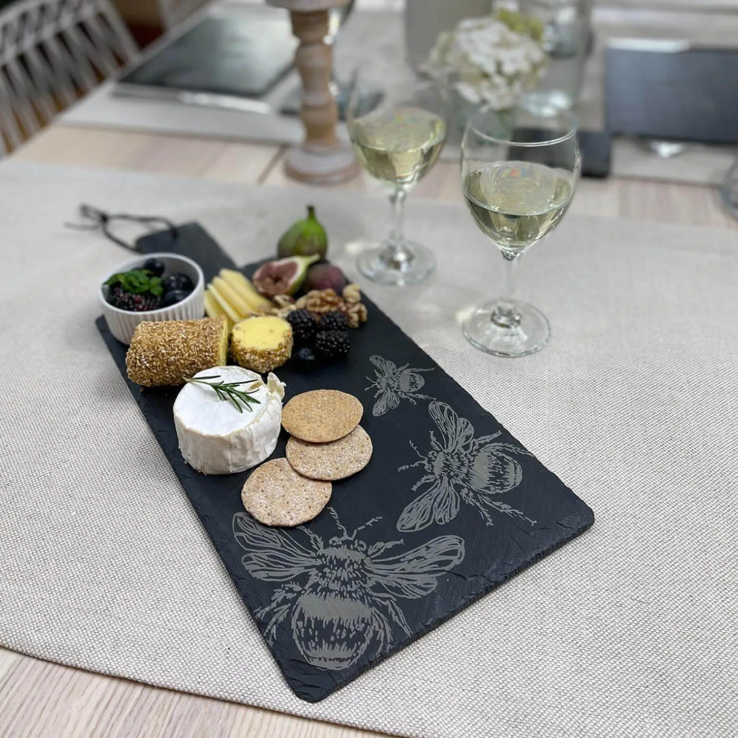 Selbrae House Large Slate Serving Paddle - Bee