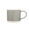 Siip Embossed Chevron Stoneware 300ml Mug - Grey